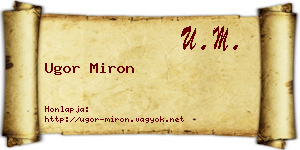 Ugor Miron névjegykártya